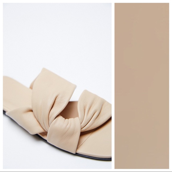 NWT. Zara Low Heeled Leather Sandal. Size 9. - Picture 5 of 6